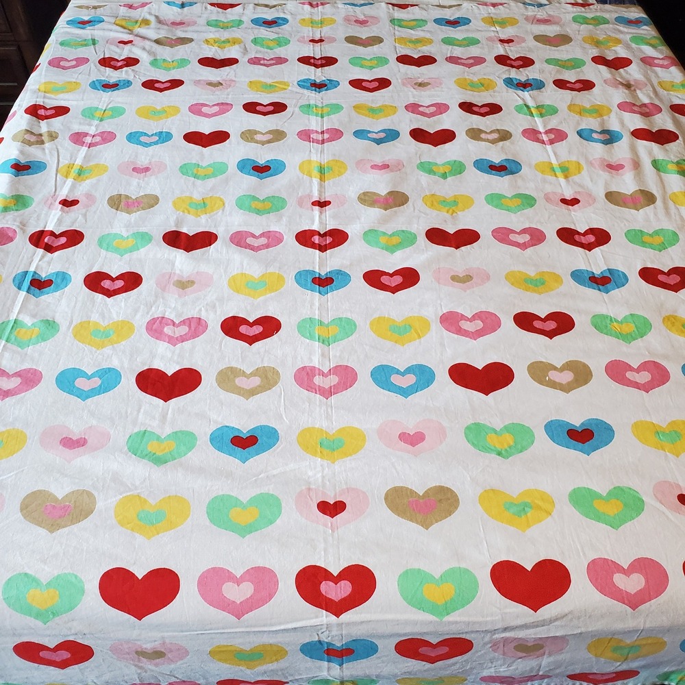 Girls/ Kids Multi Color Heart Print 100% Cotton Shower Curtain 72x72 RN 17730